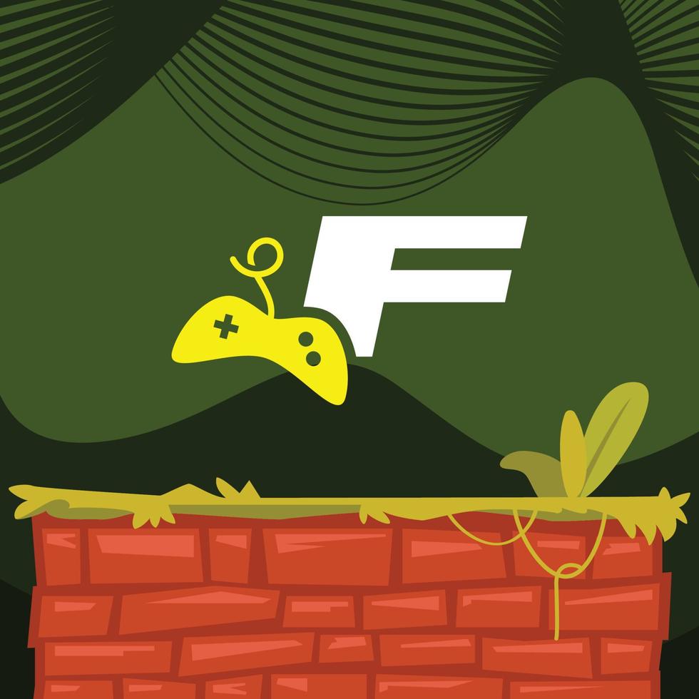 spel alfabet f logo vector