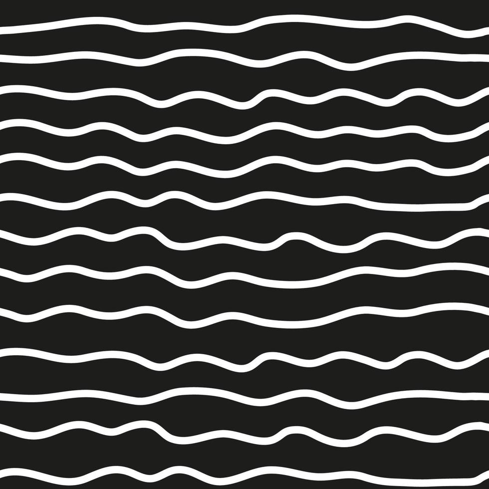 zwart-wit naadloze patroon met Krabbel golven. vector