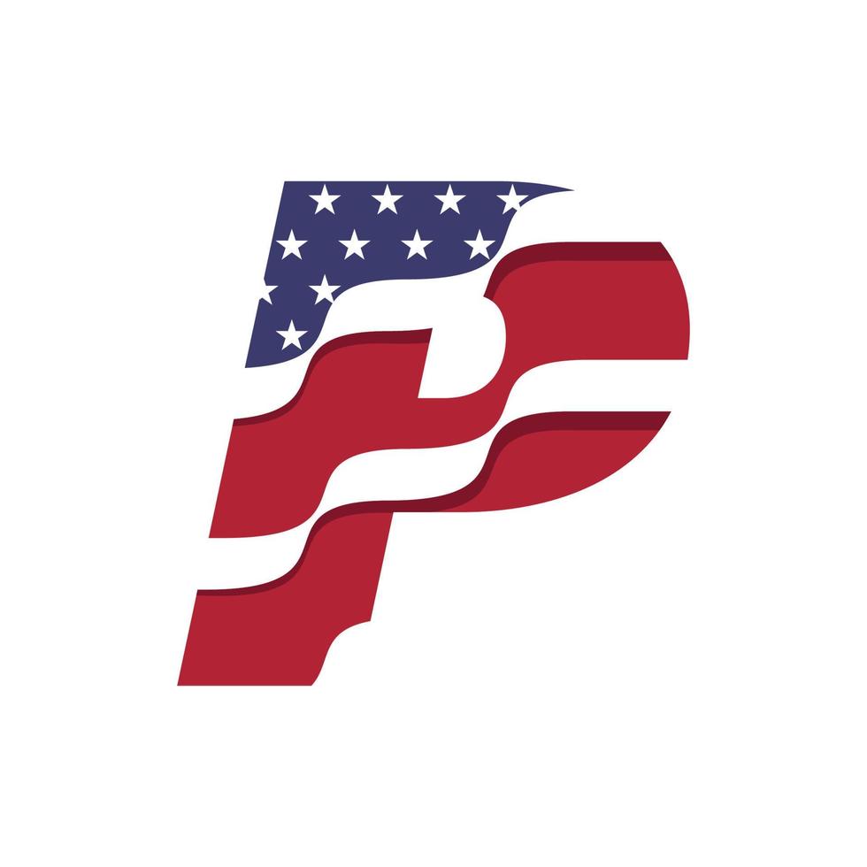 amerikaanse alfabet vlag p vector
