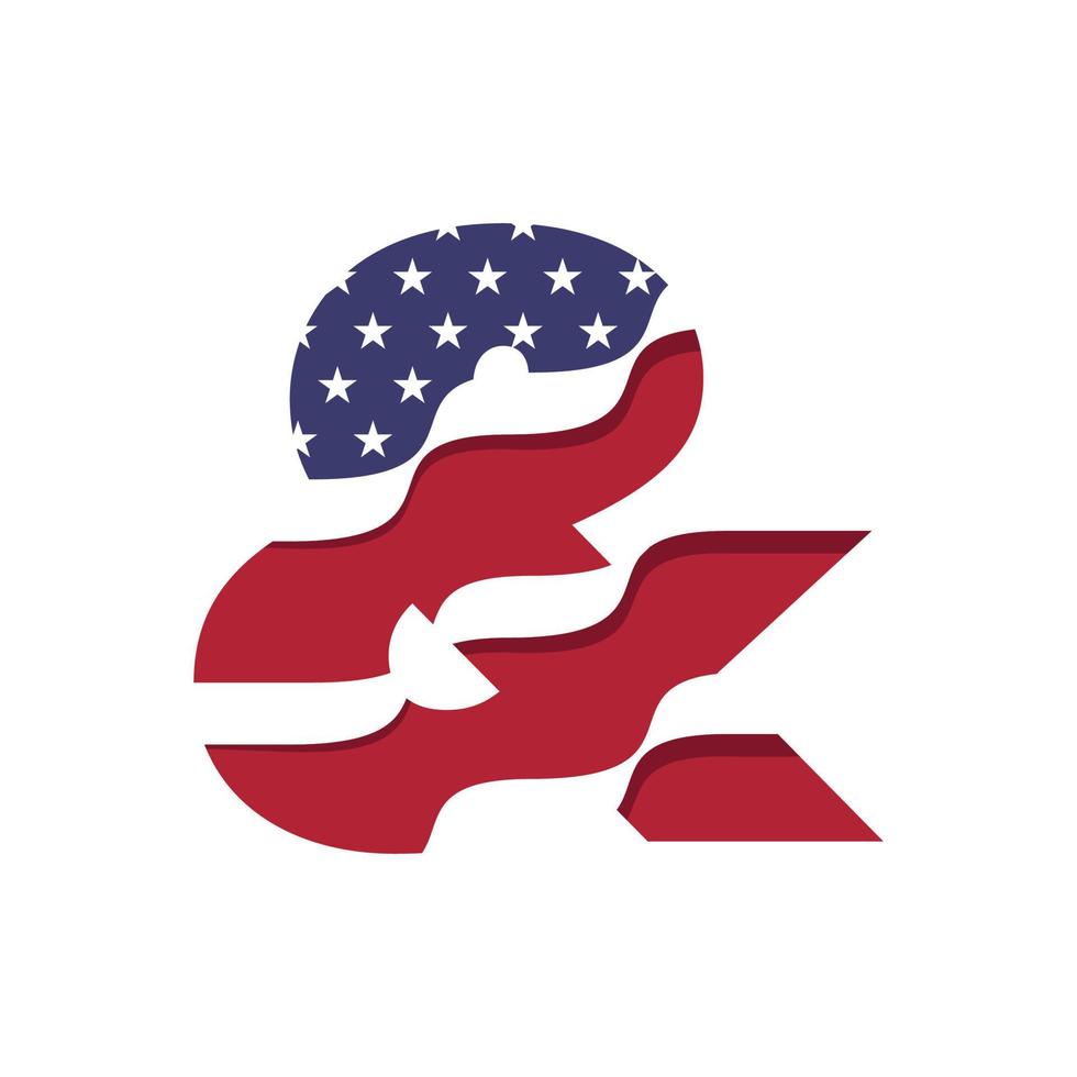 amerikaanse alfabet vlag ampersand vector