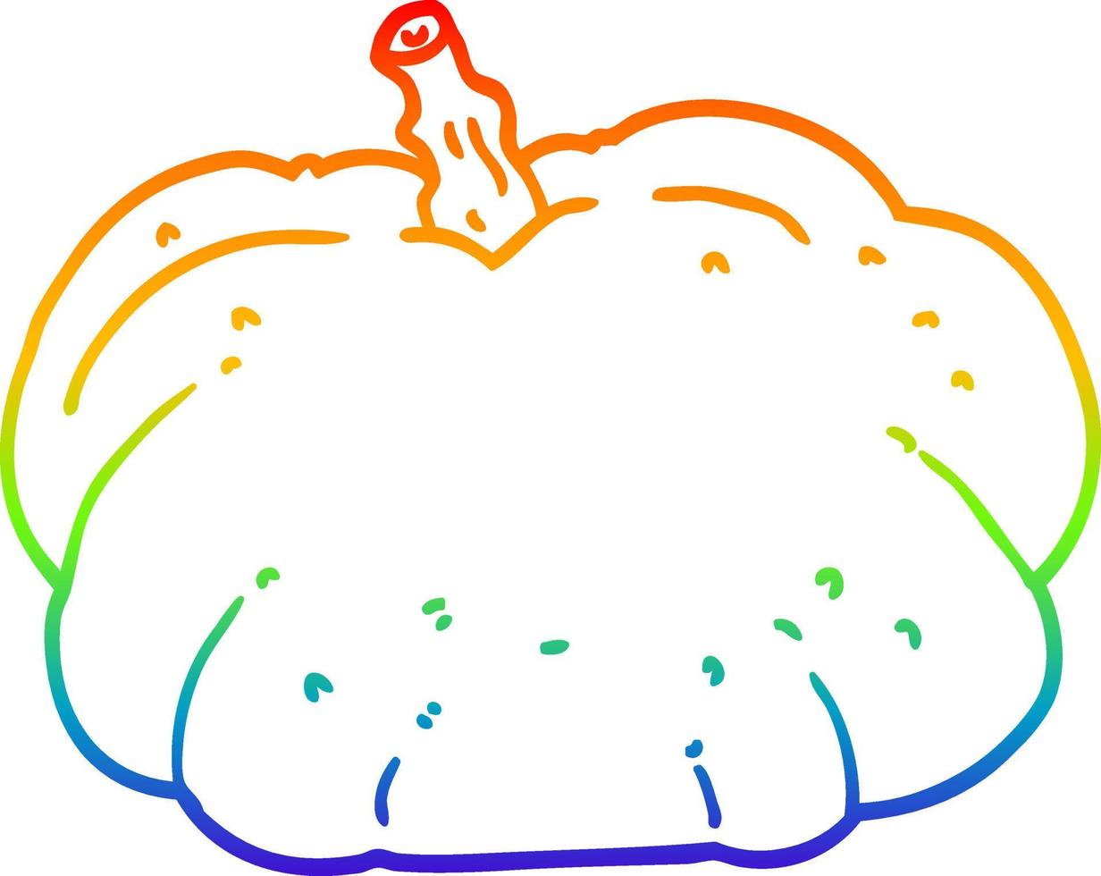 regenbooggradiënt lijntekening cartoon pompoen vector