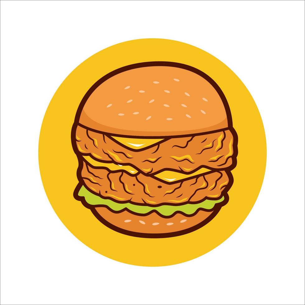 krokante kip hamburger vectorillustratie vector