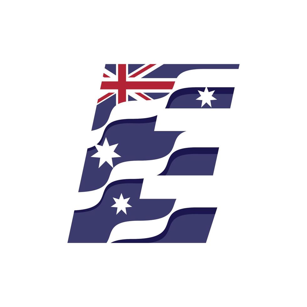 Australische alfabet vlag e vector