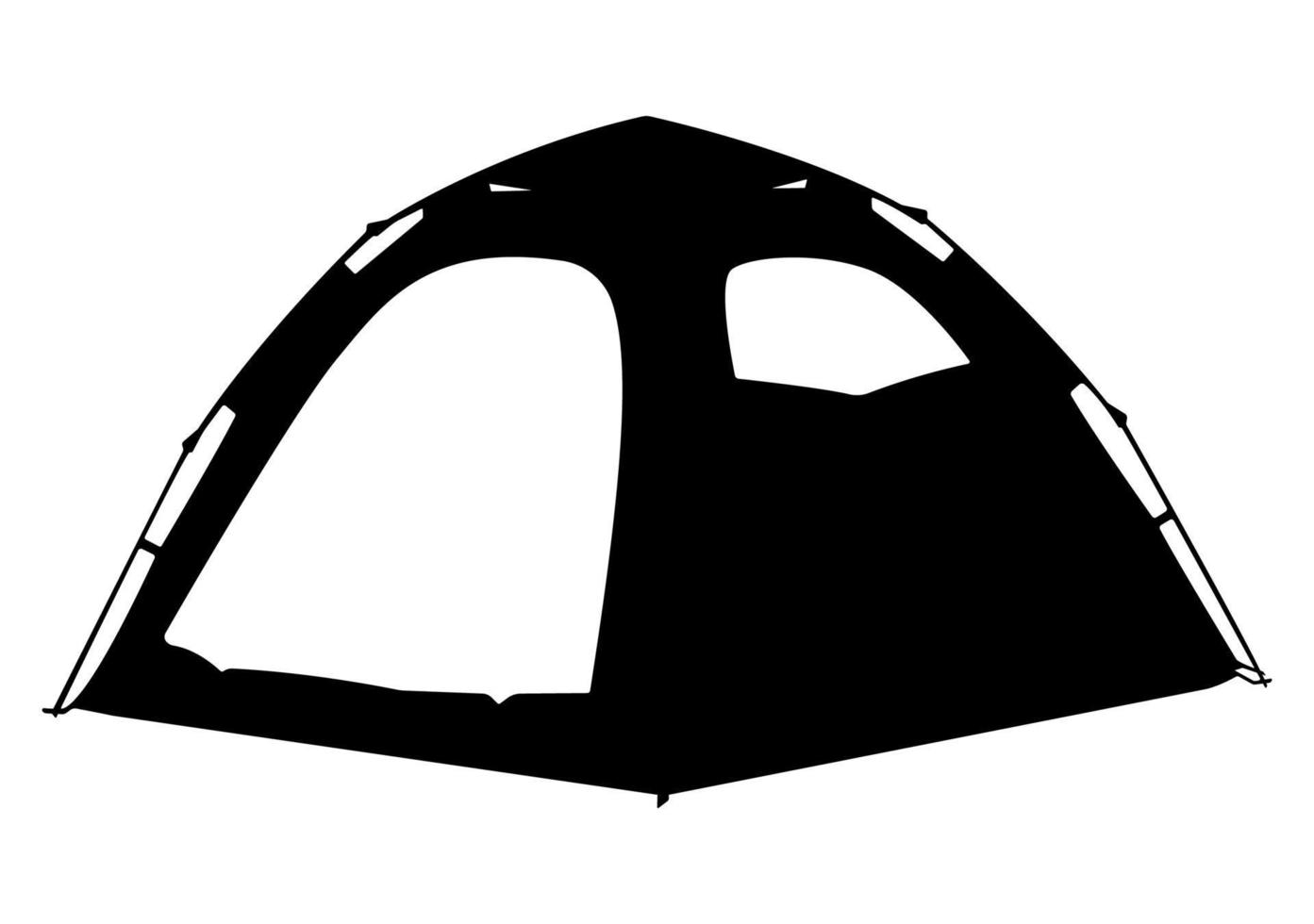 koepel tent pictogram, reizen wandelen camping tent silhouet vectorillustratie. vector