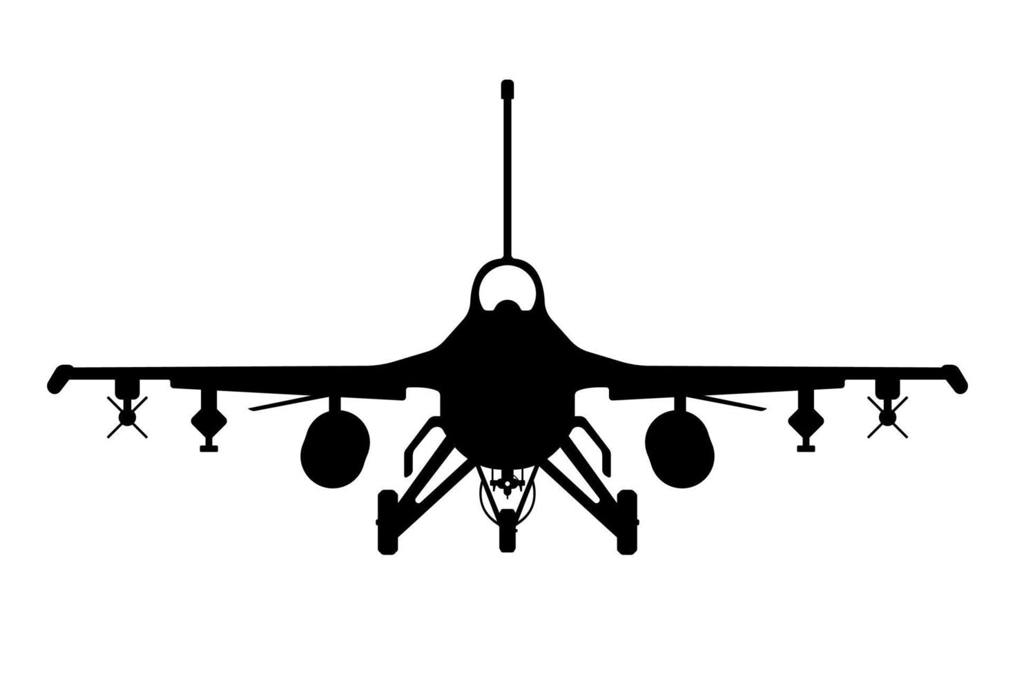 luchtmacht vechten valk silhouet, vliegtuigen leger wapen illustratie. vector