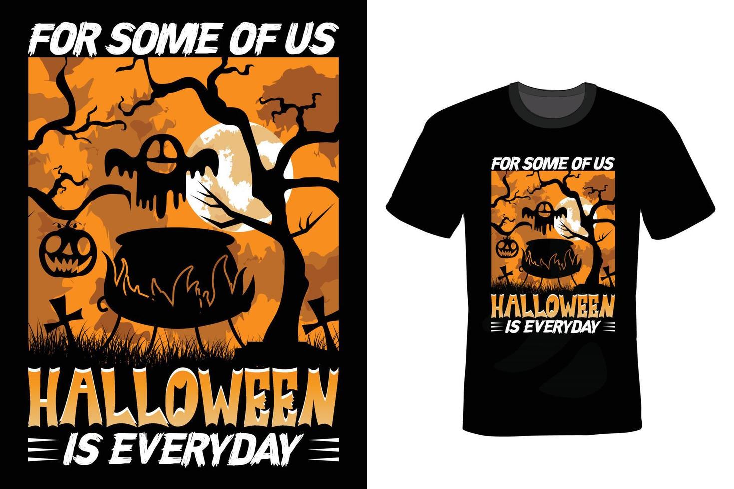 halloween t-shirtontwerp, vintage, typografie vector