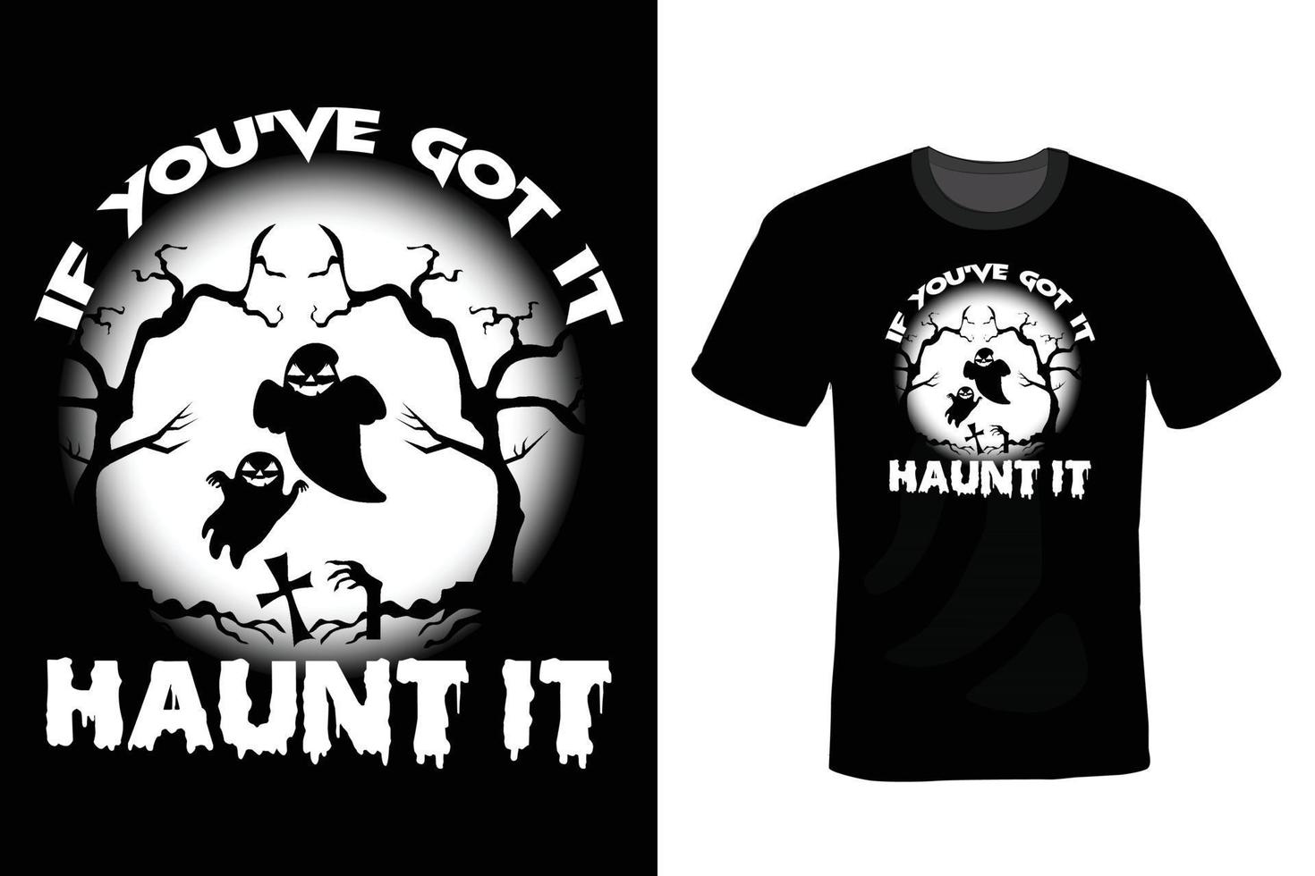 halloween t-shirtontwerp, vintage, typografie vector