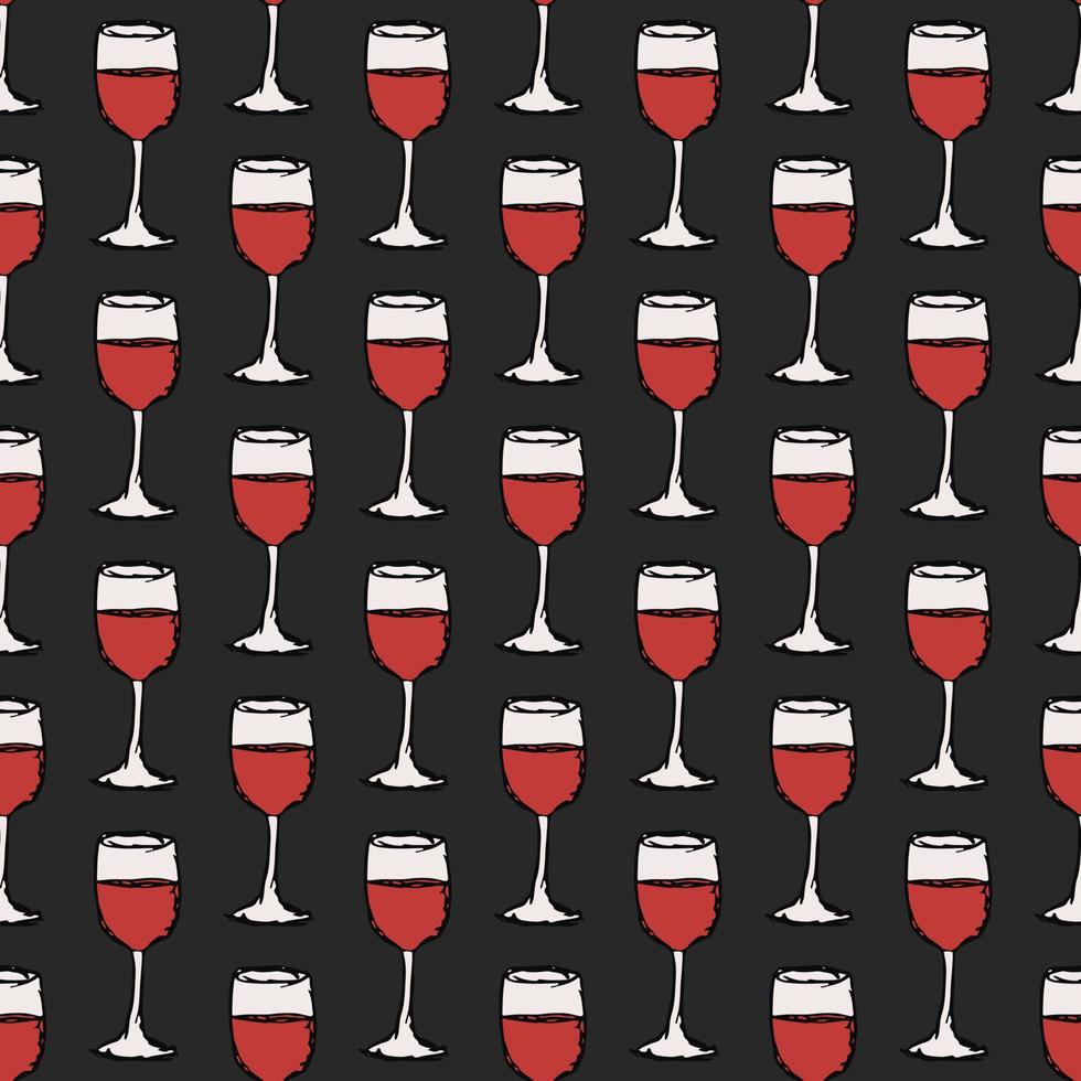 naadloos wijnpatroon. vector doodle illustratie met wijn pictogram. patroon met wijn