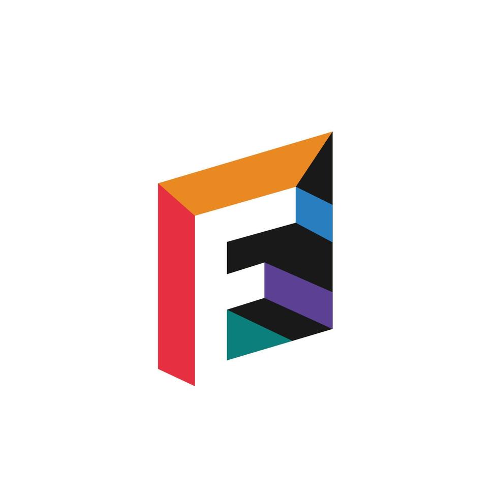 modern en kleurrijk letter f initialen abstract logo-ontwerp vector