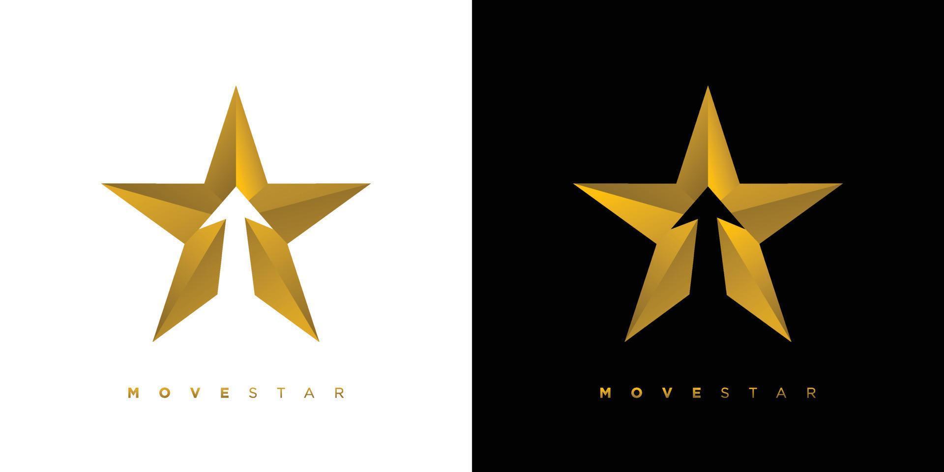 modern en elegant move star-logo-ontwerp vector