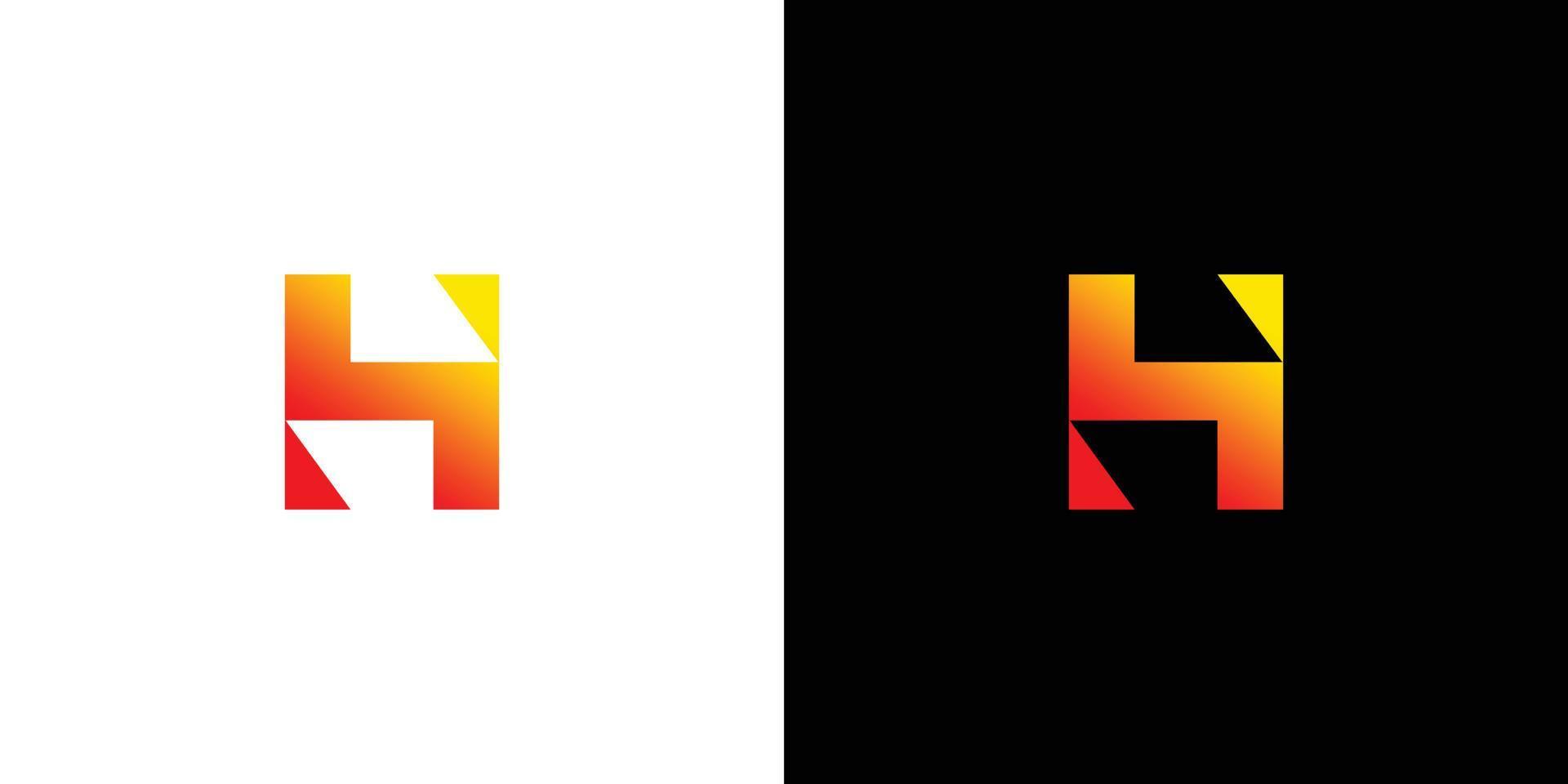 modern en uniek letter h eerste logo-ontwerp vector