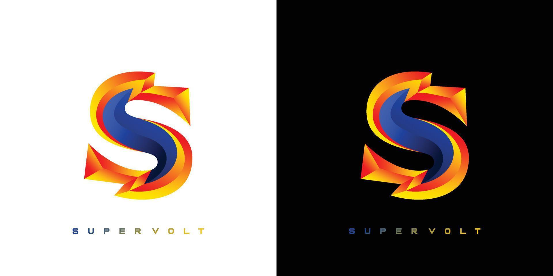 modern en verfijnd letter s supervoltage logo-ontwerp vector