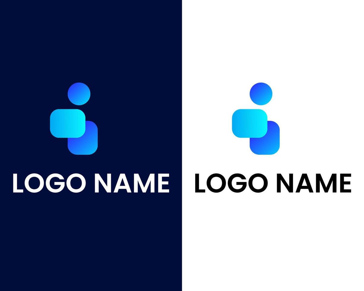 letter i met man modern logo ontwerpsjabloon vector