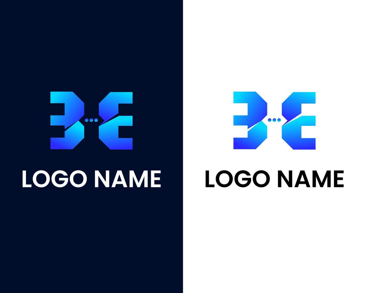 letter b en e met chat modern logo ontwerpsjabloon vector