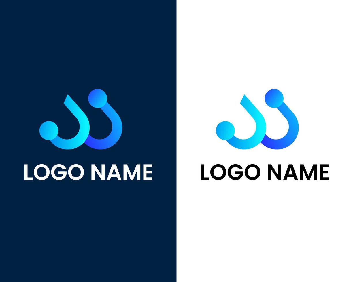 letter w met tech modern logo ontwerpsjabloon vector