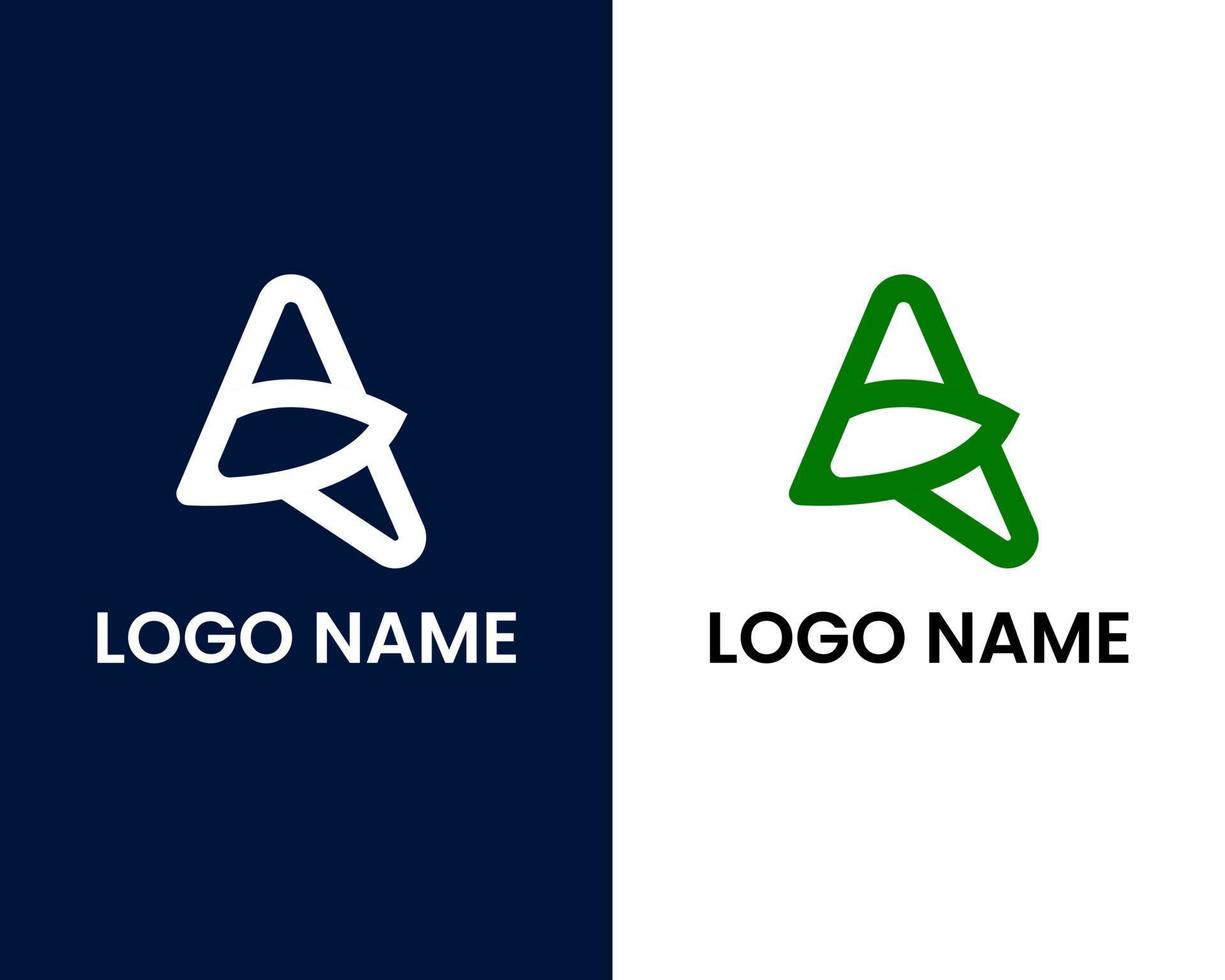 letter a met blad logo ontwerpsjabloon vector