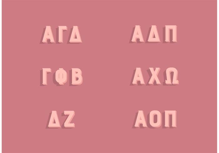 Populair Sorority Griekse Letters Set vector