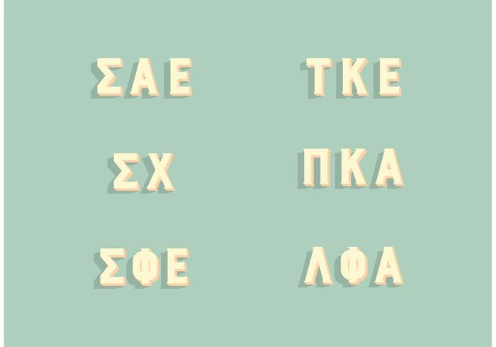 Populaire Broederschap Griekse Letters Set vector