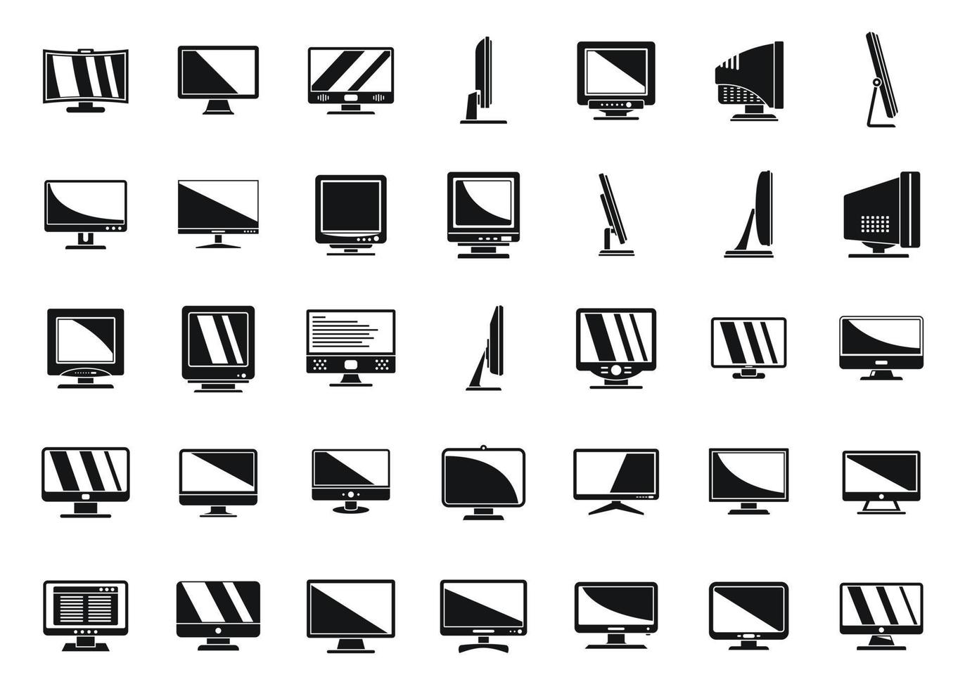 monitor pictogrammen instellen eenvoudige vector. computerscherm vector