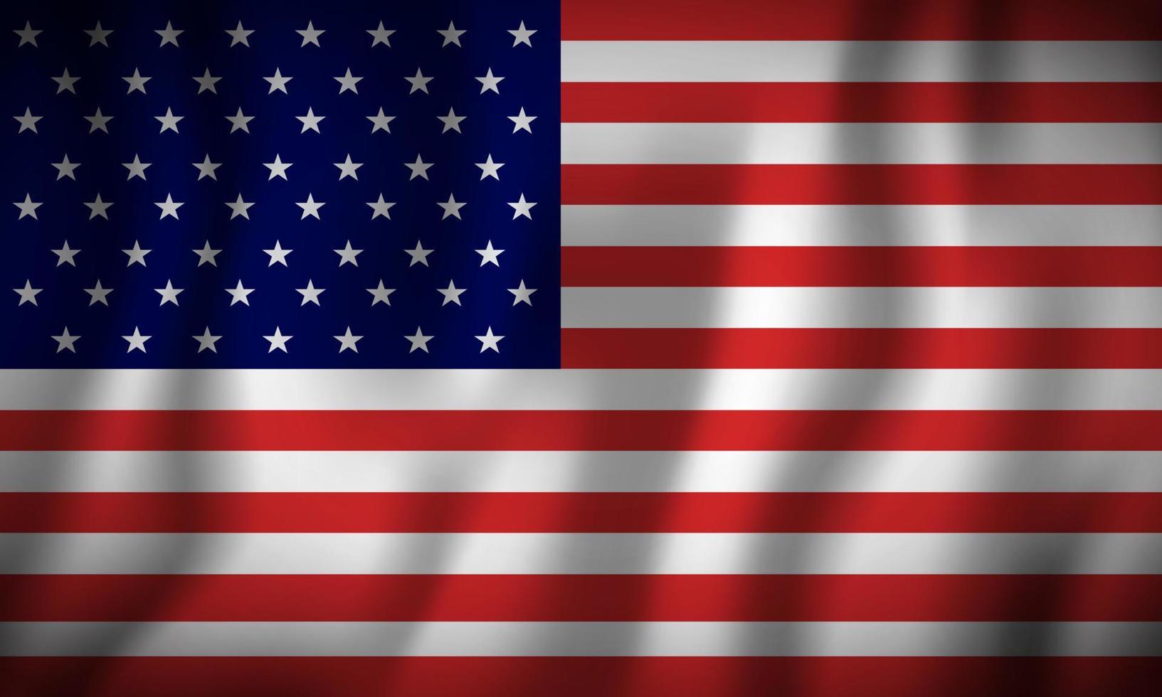 usa vlag staat symbool geïsoleerd op achtergrond nationale banner. wenskaart nationale onafhankelijkheidsdag van de verenigde staten. illustratiebanner met realistische staatsvlag van Amerika. vector