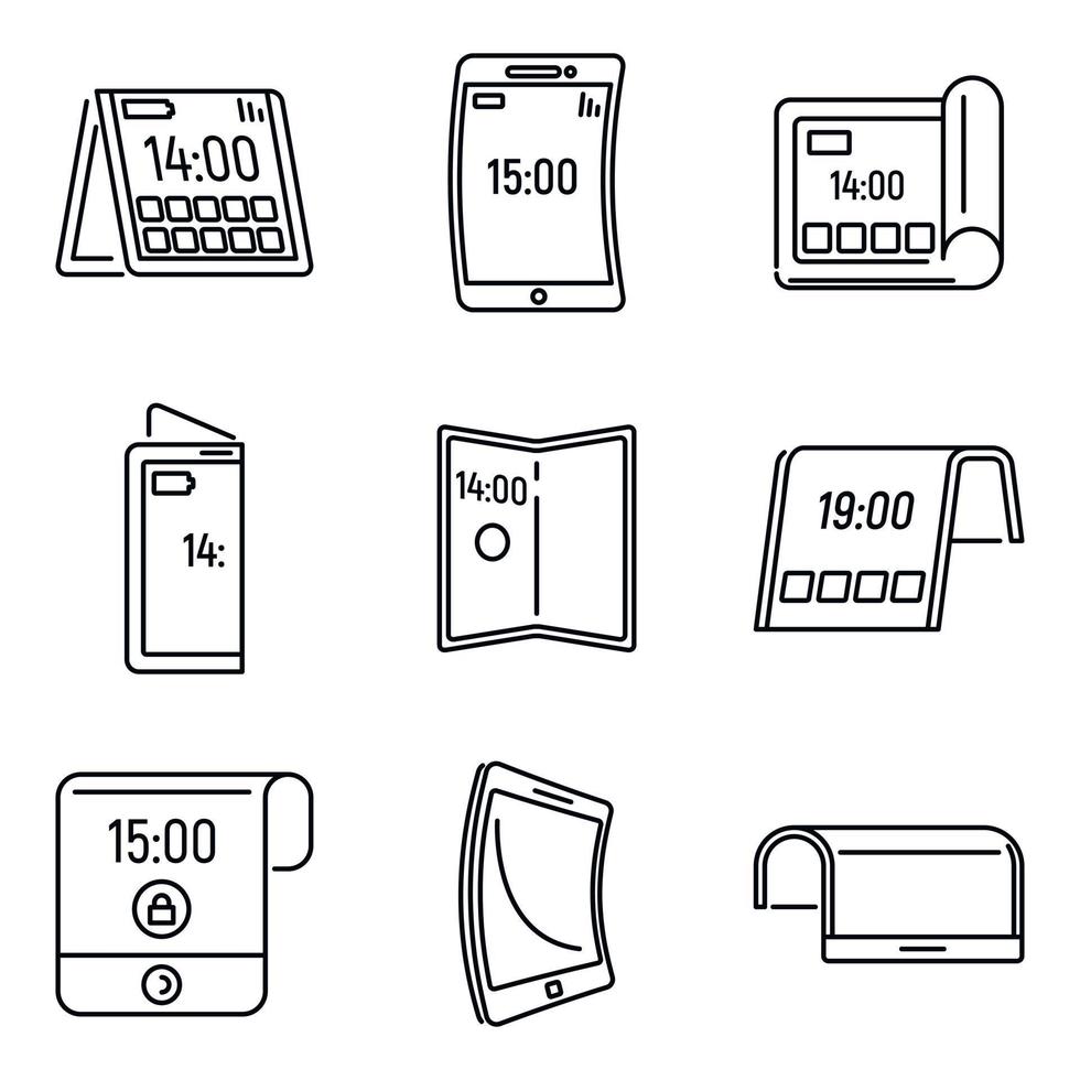 moderne flexibele weergave iconen set, Kaderstijl vector