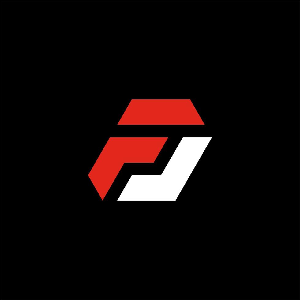 vector stok fj fj logo initiële vector logo esport