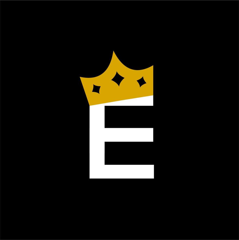 vector stok e king logo ontwerp premium letter e crown