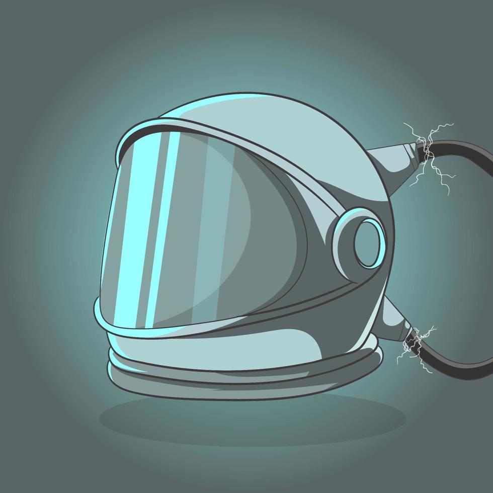 astronautenhelm, lijnelement. vector illustratie