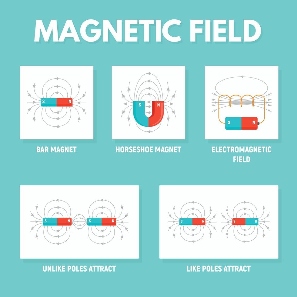magneet infographic, vlakke stijl vector