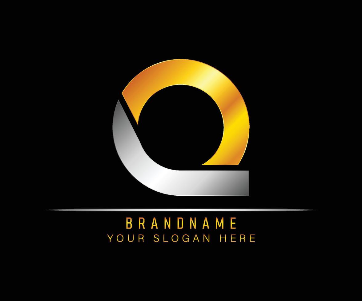creatieve elegante trendy unieke artistieke zilveren en gouden kleur q aanvankelijk gebaseerd alfabet pictogram logo. eerste letter q-logo sjabloon. luxe q-logo sjabloon. vector