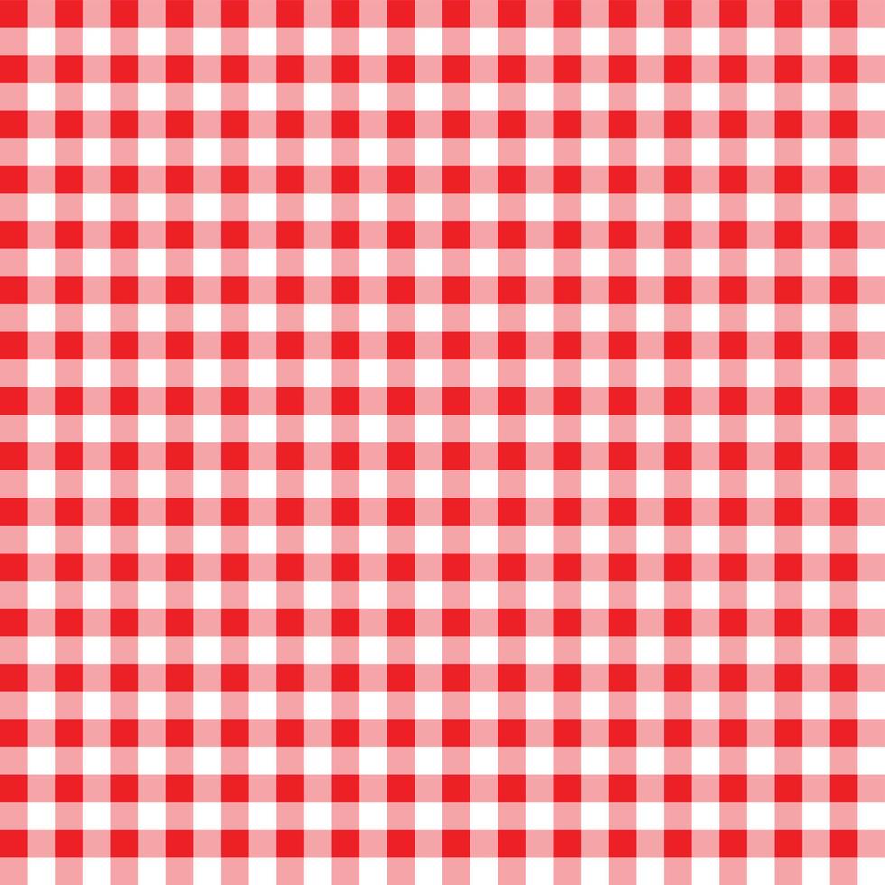vuurvaste gingangpatroon. getextureerde rode en witte geruite achtergrond. tafelkleed rode naadloze achtergrondpatroon. vector
