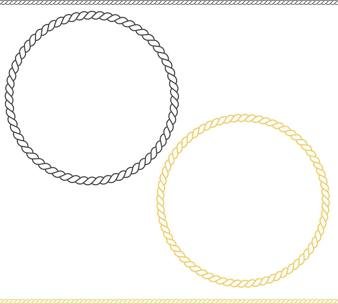 ronde mariene pictogram. touw frame icoon. dunne lijn klimmen gedraaid touw symbool. vector