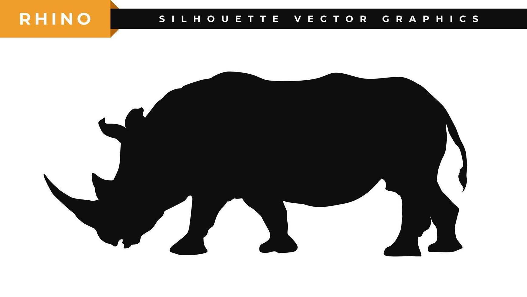 nijlpaard silhouet illustratie. neushoorn silhouet vector. neushoorn logo ontwerp. symbolen van wilde dieren, wereld neushoorn dag icoon. vector