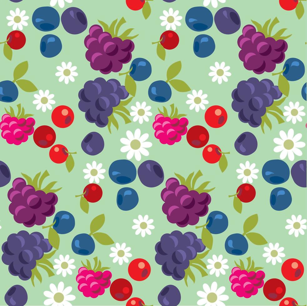 geassorteerd violet en blauw bosbes naadloos patroon. vectorillustratie. vector