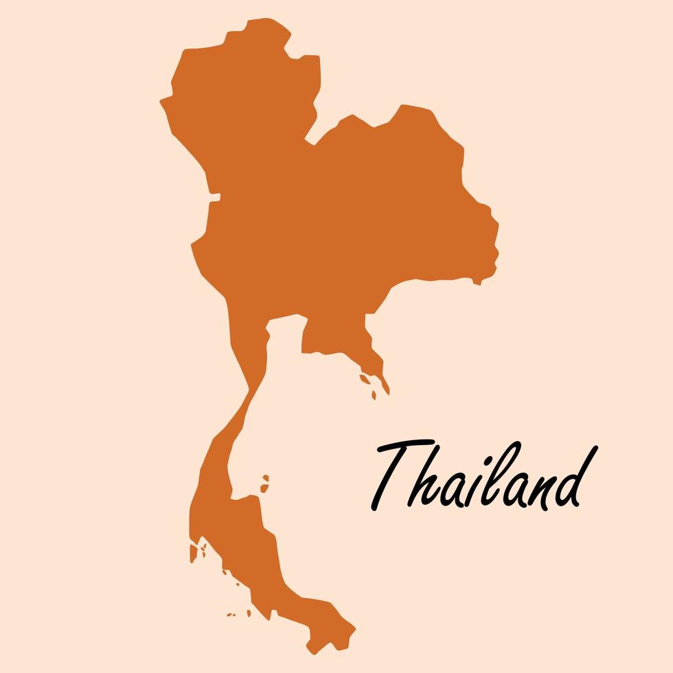 doodle tekening uit de vrije hand van de kaart van thailand. vector