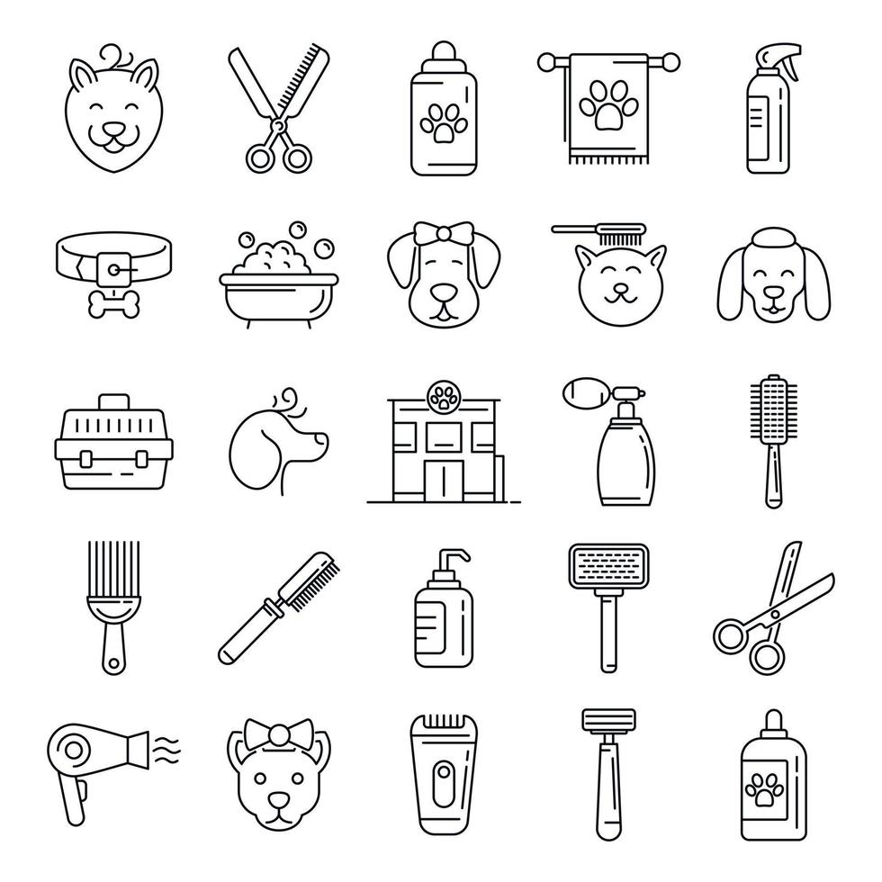 trimmer iconen set, Kaderstijl vector