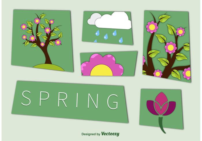 Lente Seizoen Uitgesneden Grafiek vector