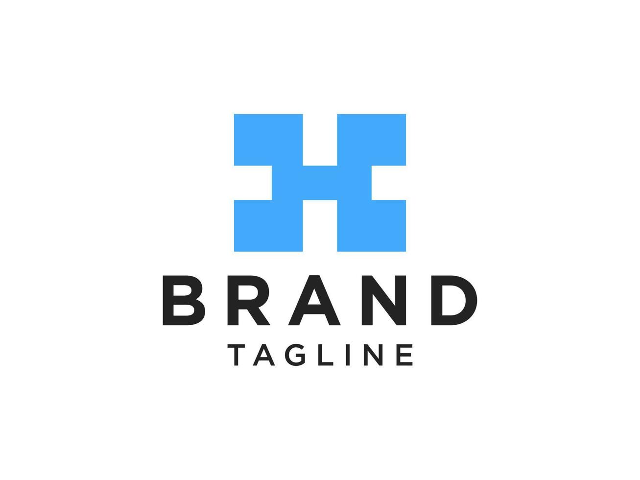 eerste letter h-logo. blauwe geometrische vorm origami stijl met pijl geïsoleerd op een witte achtergrond. bruikbaar voor bedrijfs- en merklogo's. platte vector logo-ontwerpsjabloon sjabloon.