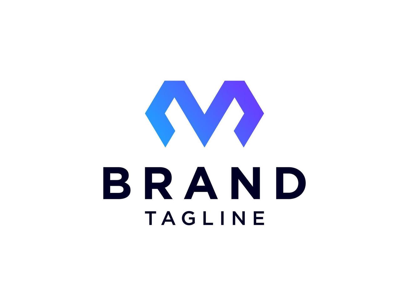 eenvoudig eerste letter m-logo. blauwe geometrische vormen geïsoleerd op een witte achtergrond. platte vector logo-ontwerpsjabloon element bruikbaar voor het bedrijfsleven en het bouwen van logo's.
