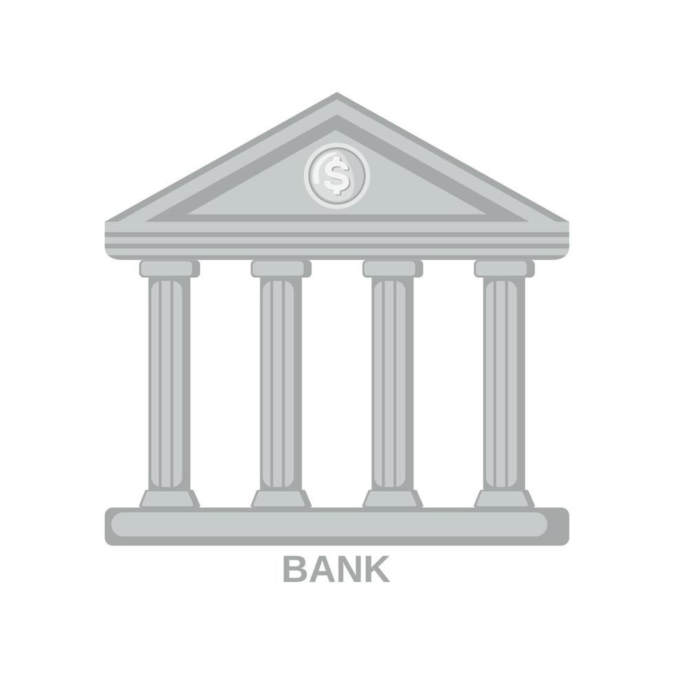 bankpictogram in vlakke stijl geïsoleerd op een witte achtergrond. vectorillustratie. vector