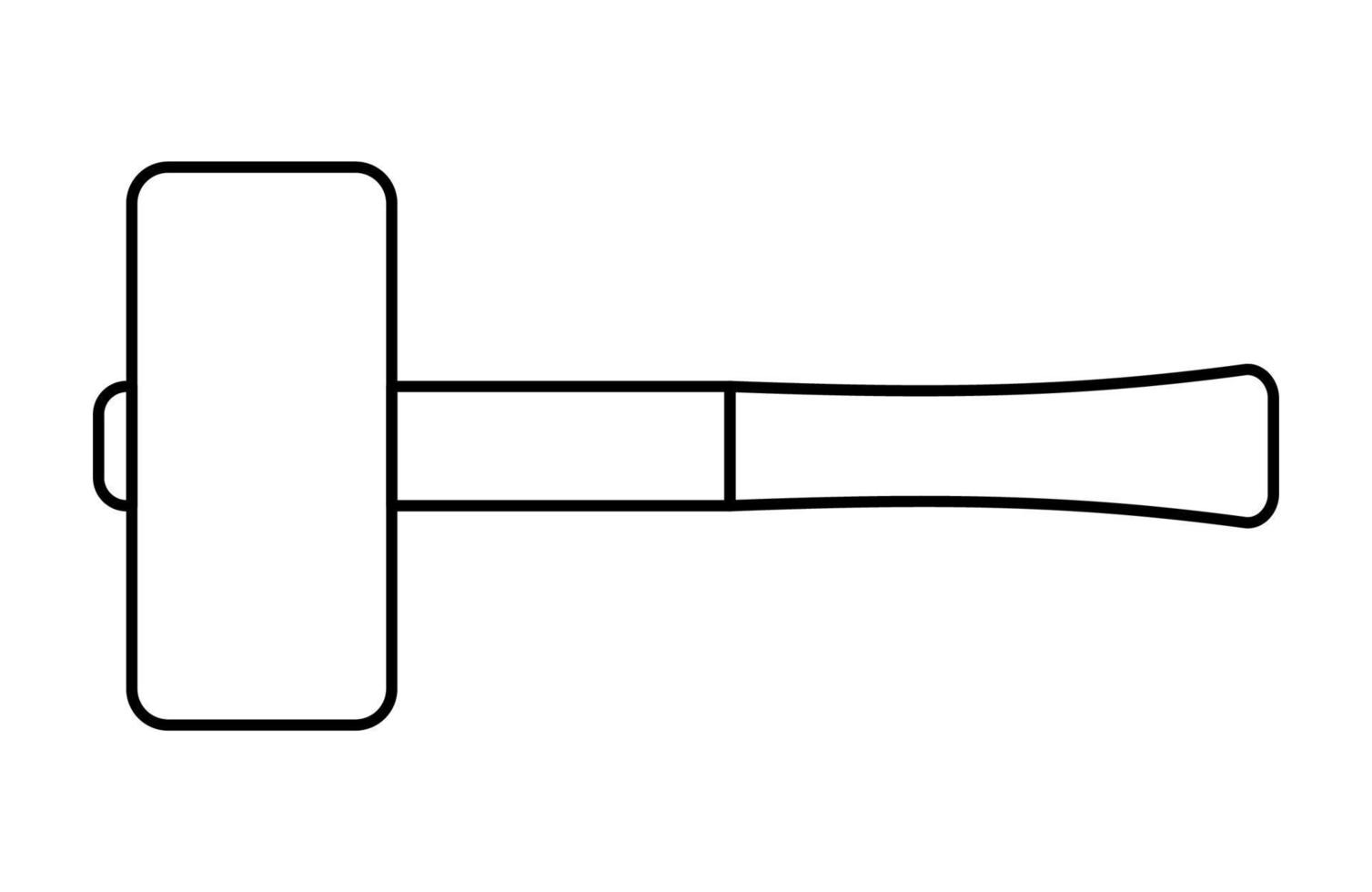 hamer pictogram in lijn kunststijl geïsoleerd op een witte achtergrond. timmerman gereedschap. vectorillustratie. vector