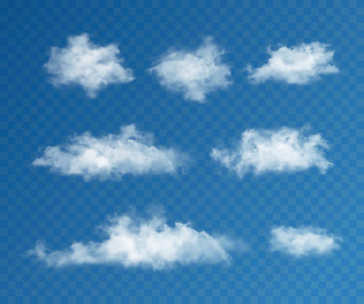 wolken realistische set vector