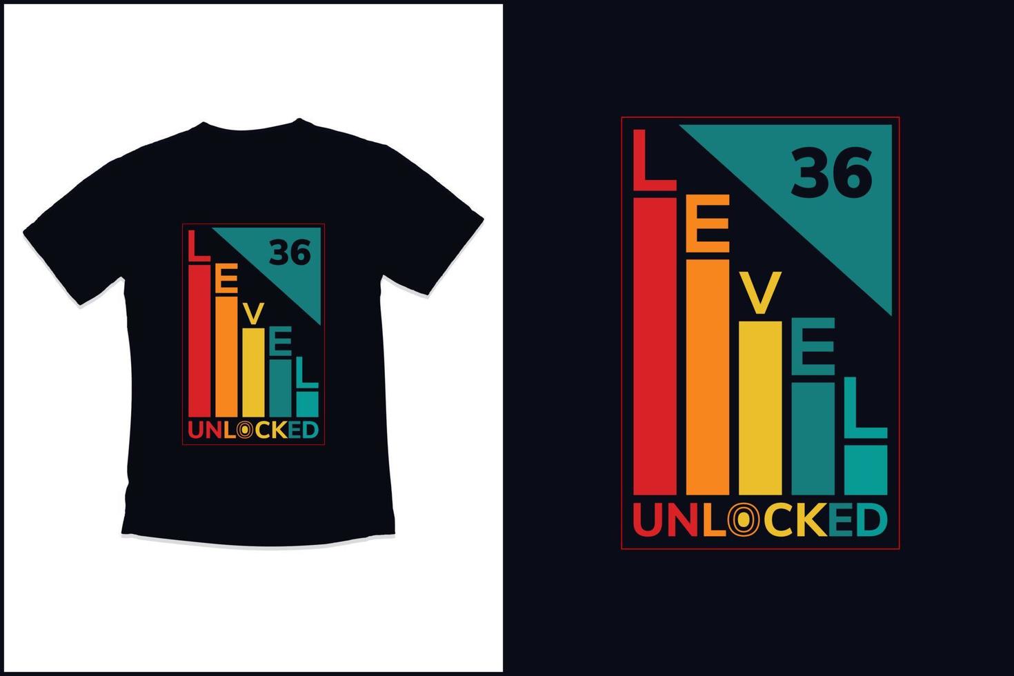 verjaardag gaming vintage t-shirtontwerp met niveau 5 ontgrendeld moderne citaten typografie t-shirtontwerp vector