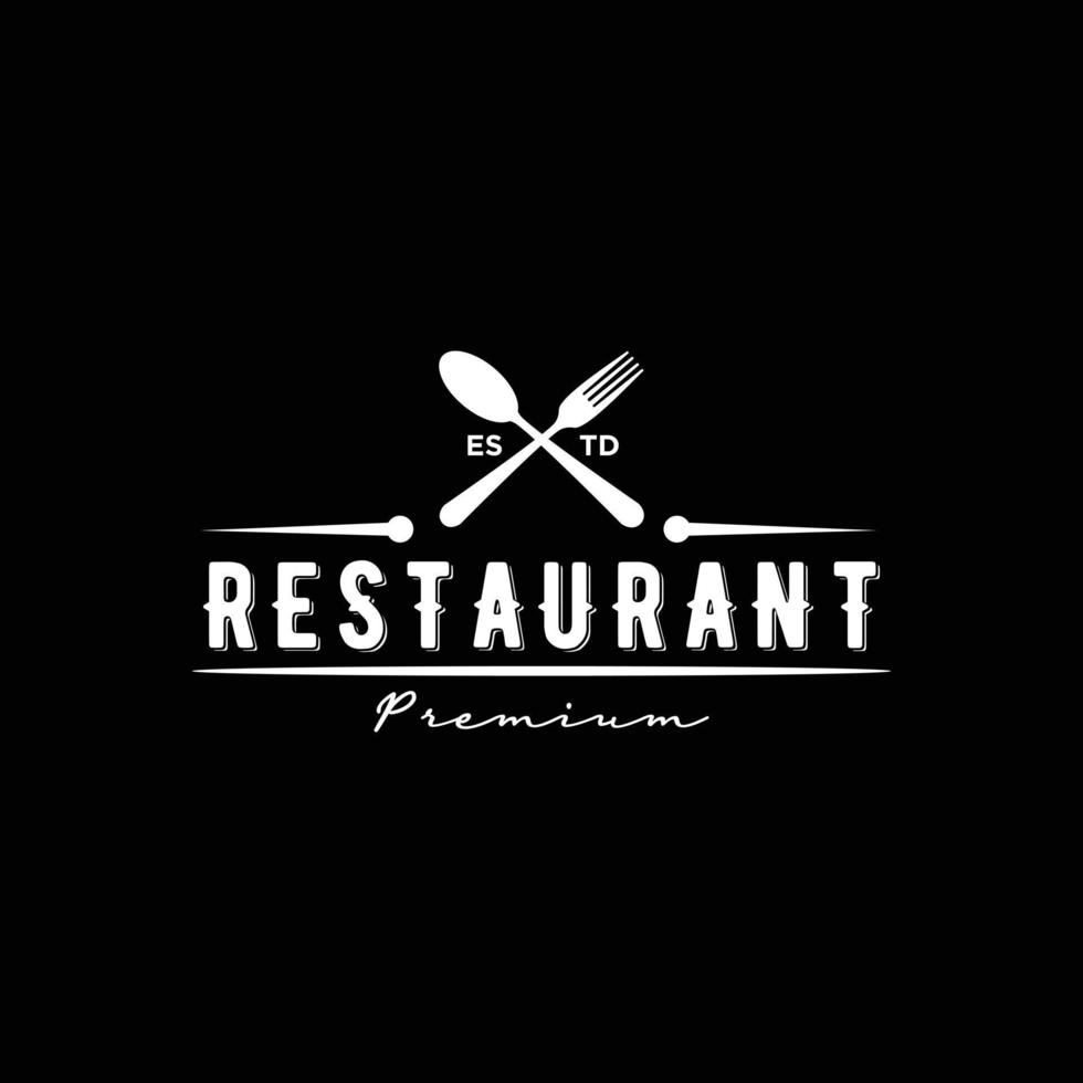 restaurant logo ontwerp vintage. lepel en vork logo-ontwerp voor restaurant vector