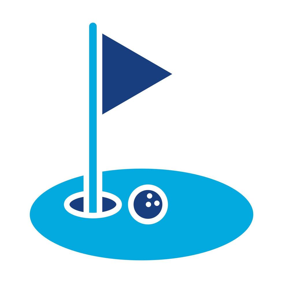 golf glyph twee kleuren icoon vector