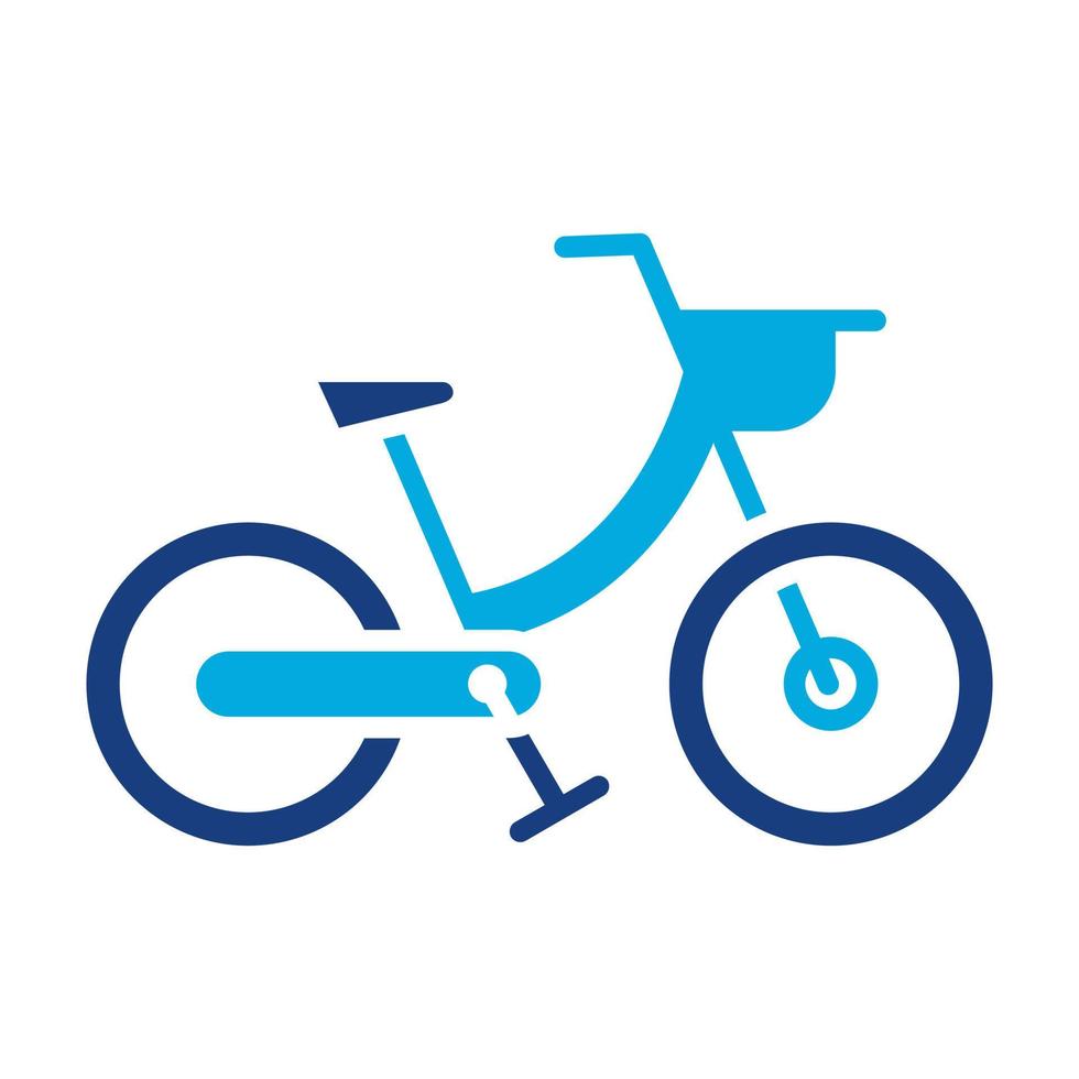 fiets glyph twee kleuren icoon vector