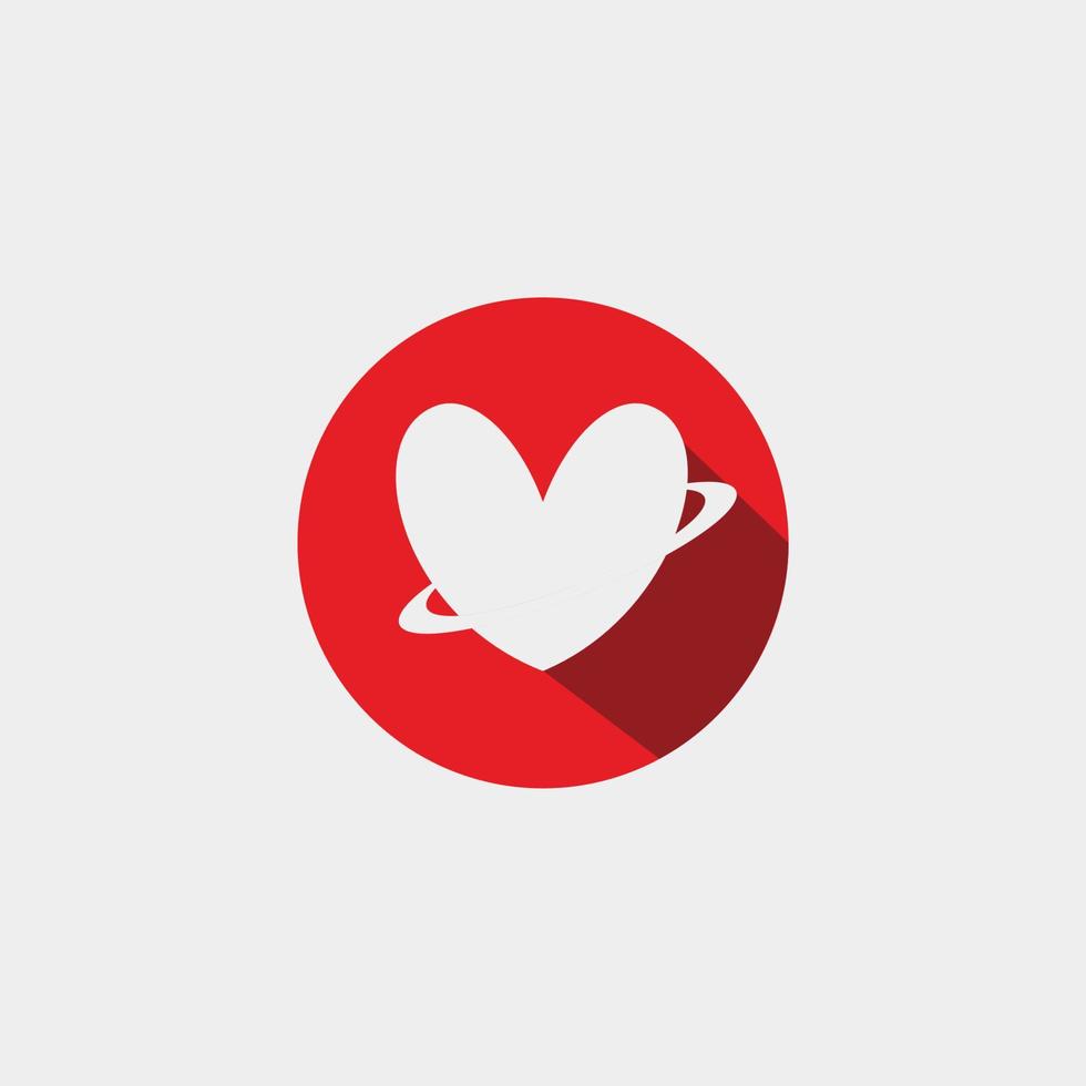 liefde hart ring pictogram in rode cirkel teken logo concept vector