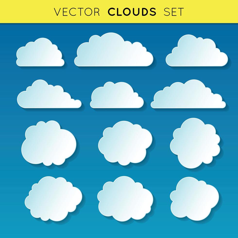 vector wolken set 1