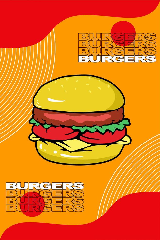 fastfood hamburger promotie achtergrond vector