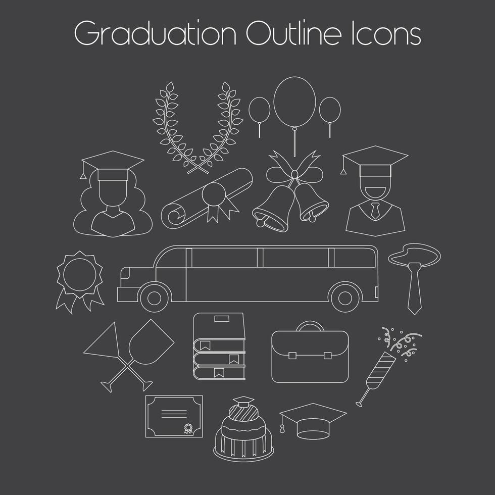 afstuderen vieren onderwijs pictogram vector set